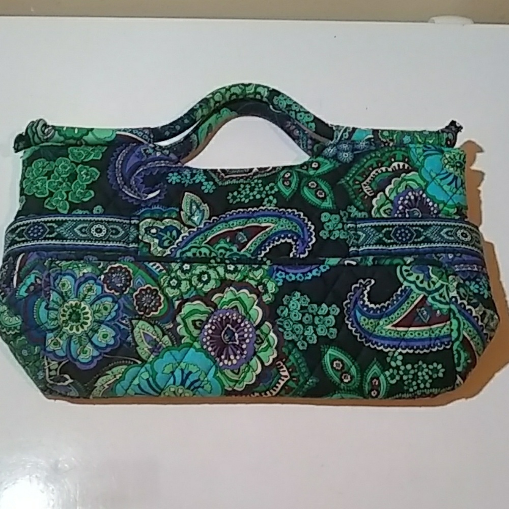 VERA BRADLEY Green, Purple Carry Bag Purse.